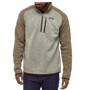 Patagonia Men's Better Sweater 1/4 Zip Pullover Bleached Stone/Pale Khaki